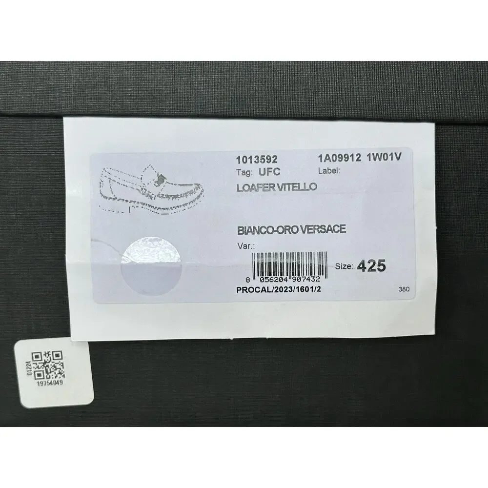 VERSACE Men's Medusa White Leather Loafers 9.5 US (42.5 Eu) 1013592 IT NIB $775